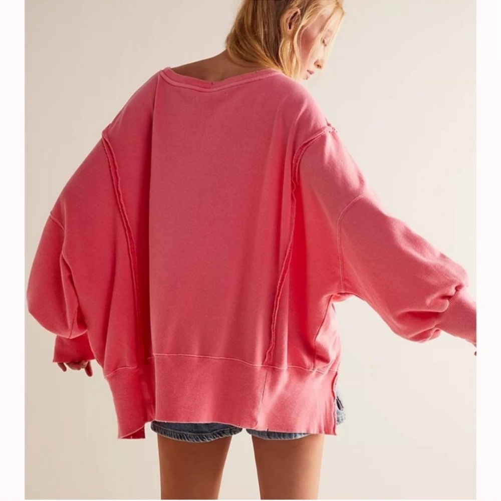 NWOT- FP Camden sweatshirt Camellia Pink